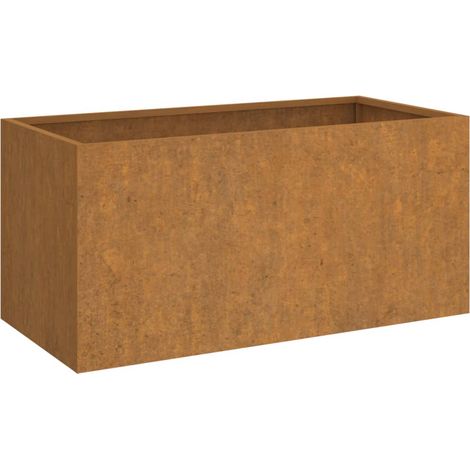 Vassoio fioriera aiuola rialzata piante fiori terrazzo giardino 62 x 30 x 29 cm acciaio corten marrone 020037740