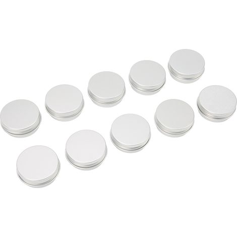 Lot de 10 boîtes en aluminium rondes avec couvercles à vis, pour bougies, pots de rangement en terre cuite, 10 ml (1/5)