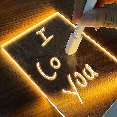 Tableau de notes lumineux LED créatif avec stylo intégré, veilleuse USB, cadeau pour enfants, décoration pour petite amie, lampe de nuit, calendrier (1/5)