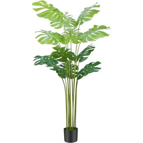 Artificial Monstera Plant, Highly Realistic Tropical Faux Tree with Lifelike Textured Leaves, Potted Decorative Greenery for Indoor Outdoor Home and Office Decor (1/5)