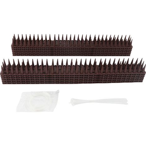 Bird spikes for pigeons, small birds, PP, cats, animal deterrent, with cable ties, fence railings, roofs, 12 pieces (1/5)