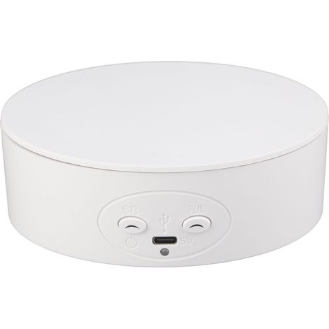 Présentoir rotatif à 360° - Charge maximale : 3 kg - Plateau tournant électrique blanc pour bouteilles de vin, cosmétiques et montres (1/5)
