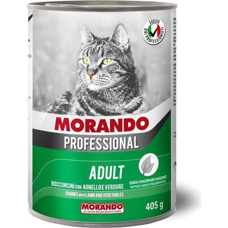 BOCCONCINI PER GATTI MORANDO 405 gr, Gusto agnello e verdure - Per gatti adulti Q.TA 24