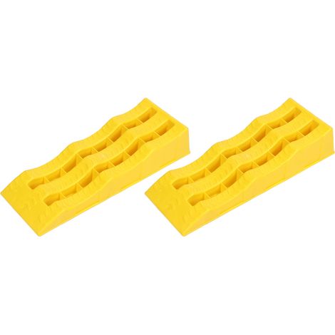Jeffergarden 1 paire de rampes de nivellement pour camping-car 3 étapes jaunes pour remorque de camping-car pour stabiliser le sol et le stationnement inégaux (1/5)