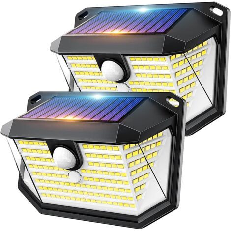 [JAMAIS UTILISÉ]Projecteur solaire extérieur à 178 LED avec détecteur de mouvement, 3 modes d'éclairage, grand angle de 270° et étanchéité IP65, idéal pour clôture de jardin. (1/5)