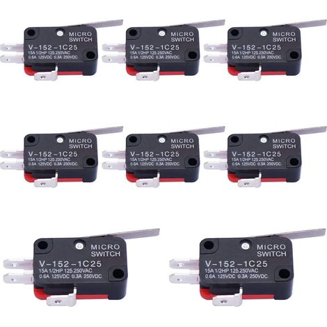 10 stücke Mikroschalter Kurzen Arm Gerade Scharnierhebel SPDT Snap Action Endschalter für Arduino V-152-1C25 (1/5)