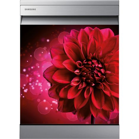 Stickers Lave vaisselle - Fleur - 60x60 cm - Adhésif BRILLANT (1/2)