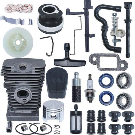 Kit de réglage du piston de cylindre pour Stihl MS180 MS170 018 017, cylindre, piston, goupille de piston, circlip, anneau, tampon AV, capuchon de tampon, barre de poignée de démarreur, corde, poulie (1/5)
