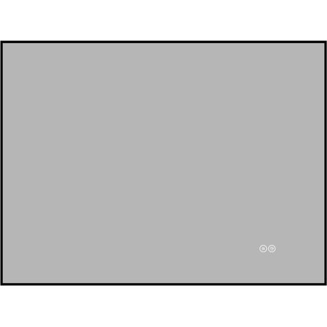 Miroir de salle de bain LED 60x80 cm avec cadre aluminium, éclairage arrière, fonction anti-buée et 3 couleurs de lumière dimmables (1/5)