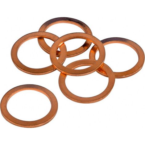 Joints vidange X 6 – cuivre - 18 x 24 x 1.5 mm