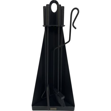 12019 Juego chimenea piramide 4 utiles negro