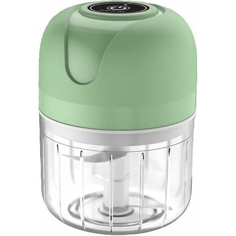 Picadora de carne eléctrica Tigrezy, mini picadora eléctrica de 250 ml, con cargador USB y picadora de cebolla de 3 cuchillas.