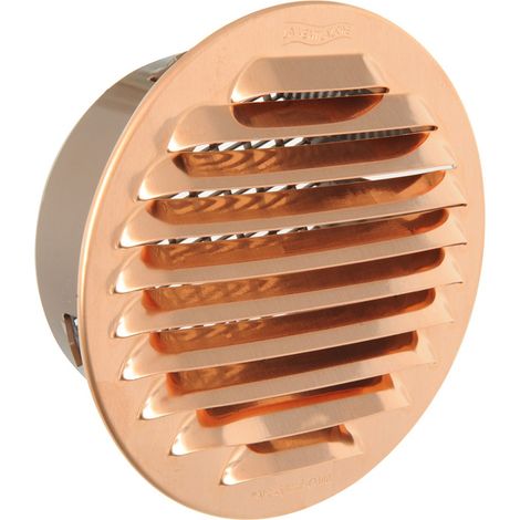GRIGLIA TONDA IN METALLO DA INCASSO CON IMBOCCO IN PLASTICA Misura: Rame D. 175 mm - Imb. 145 mm (1/2)