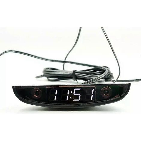 Für Weiß, Rot, Blau, Grün 12-24V Mondtyp Thermometer Voltmeter Uhr LED-Anzeige Auto Armaturenbrett Uhr Dual Temperatursensor-JXLGV (1/4)