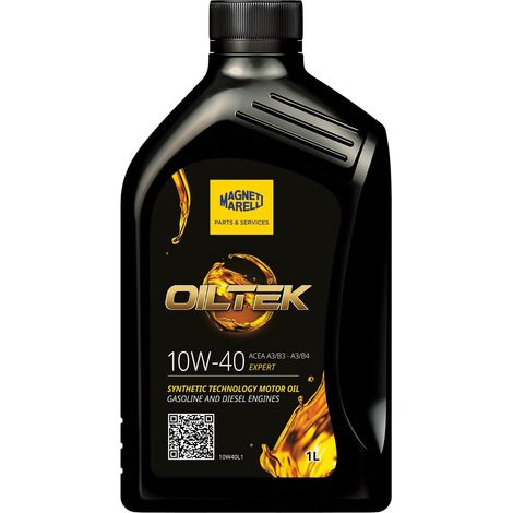 MAGNETI MARELLI Oiltek 10W40 A3/B4 Olio Lubrificante motore sintetico 1L ad alte