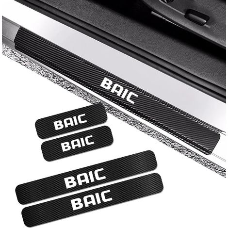 (Universel) 4 autocollants en fibre de carbone pour seuils de portières de voiture BAIC Motor,protection anti-rayures,accessoires de style (1/3)