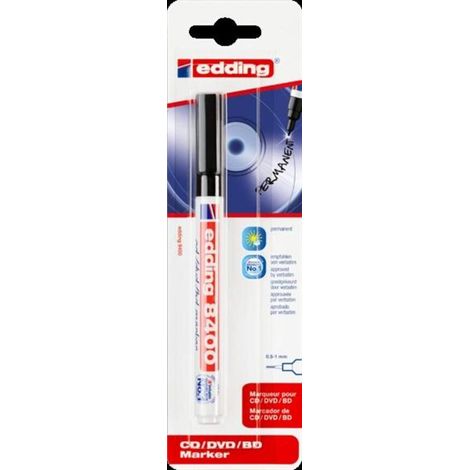EDDING MARCADOR PERMANENTE CD/DVD/BDS NEGRO BLÍSTER 1 UD