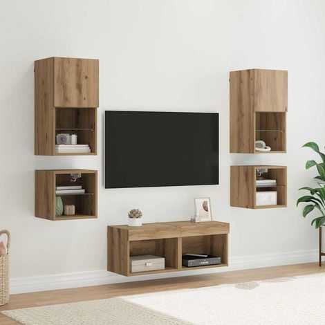 vidaXL  TV Wall Units  8 pcs Artisan Oak Engineered Wood