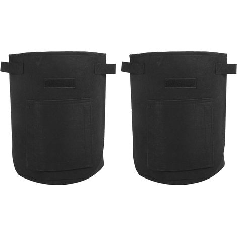 Lot de 2 sacs de culture pour plantes et fleurs, outils de jardinage pour la culture de fruits et légumes, pots de culture noirs (1/5)