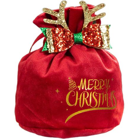 Bolsa de regalo navideña de terciopelo para galletas de Año Nuevo (15 x 12 cm) (1/5)