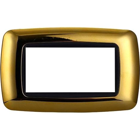 Plaque compatibles Bticino Livinglight 4 modules plastique convexe couleur or brillant