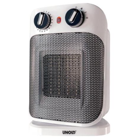 Unold 86460 Riscaldatore Ambiente Elettrico con Ventilatore Ceramica 1800 W Oscillante 70° Spegnimento Automatico e Termostato Regolabile colore Nero Bianco
