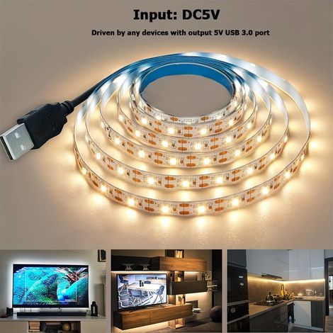 Éclairage d'ambiance, rubans lumineux Bande LED, circuit imprimé nu, basse tension 5V monochrome, bande lumineuse de fond TV (Y164) (1/5)