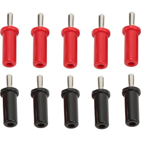 10 fiches banane rouge noir 4mm à fente croisée dorées type soudure pour câbles enceintes (1/5)