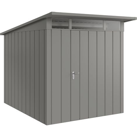 Hörmann Metall-Gerätehaus "Juno" mit Pultdach, JPD6 - Modern, 214 x 262 cm (B x T), graualuminium, 1-flüglige Tür, Anschlag rechts (1/5)