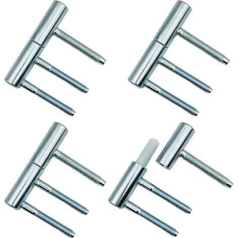 Charnière de Porte Ø 15x80mm Paumelles Percée en Acier Charnières Amovibles pour Cadres de Portes Intérieures et en Bois à Feuillure 4 Pièces (1/5)