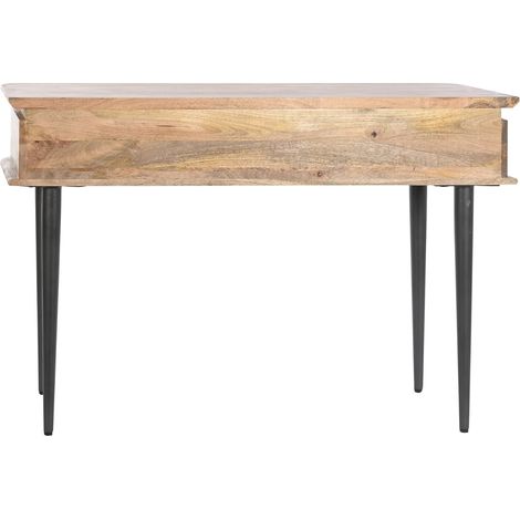 Table console en bois de manguier naturel et métal noir - Longueur 116 x Profondeur 40 x hauteur 77 cm -PEGANE- (1/5)