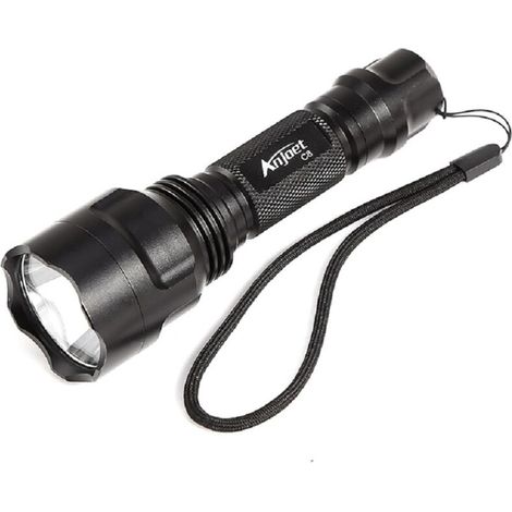 Lampe torche LED ultra-puissante, lampe torche étanche haute intensité, aluminium, noir