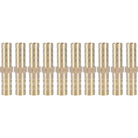 10pcs Connecteur Barbelé Droit Adaptateur Tuyau Bidirectionnel Laiton Raccord Jonction Tube 8mm Pour Systèmes Hydrauliques Pneumatiques (1/5)