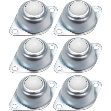 Roulette à billes en fer galvanisé – Boules en nylon – Charge max 15 kg – Lot de 6 roulettes – Pivote à 360° pour systèmes de transmission (1/5)