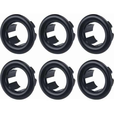 Anneau De Trop Plein - Diamètre Trou 21,84 À 24,89 Mm - Pour Lavabo Salle De Bain - Noir - Lot De 6 (1/5)