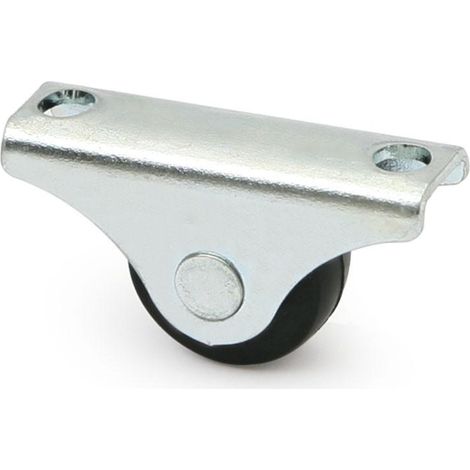 rueda fija orion aro de goma negro ø20 h22 soporte de acero zincado. (1/2)