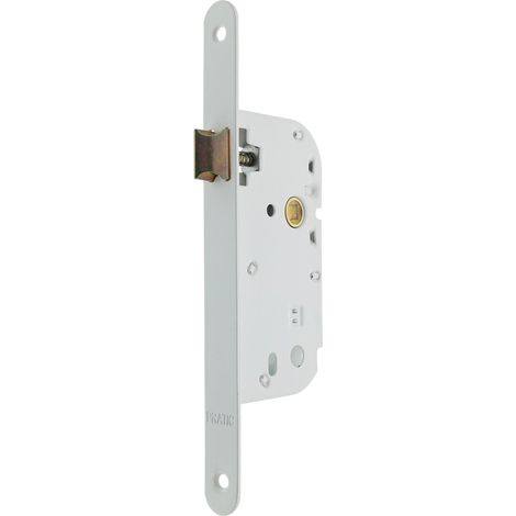 Serrure à encastrer axe 50 mm pour Porte de salon, cuisine, coloris Blanc (1/5)