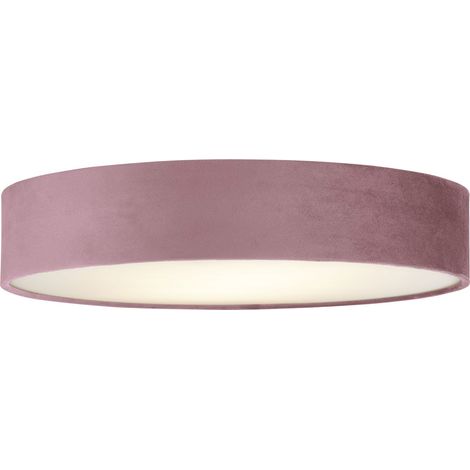 Plafoniera Contemporanea Tamburo Acciaio Rosa Tessuto Bianco 3 Luci E27 (1/5)