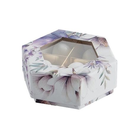 L'Arcolaio Scatola Flowers Portaconfetti 8 x 8 x 3,5 Cm Bomboniera Violet 1 Pz (1/2)