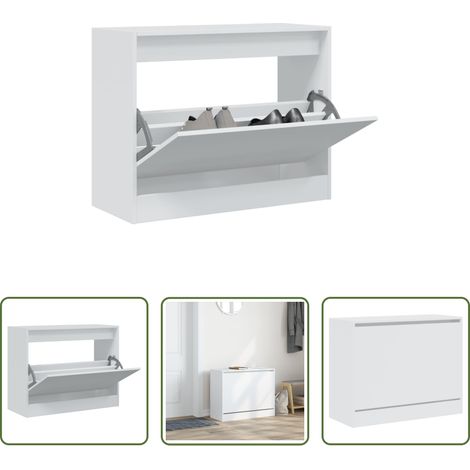 Schuhschrank Weiß -  Schuhschrank Weiß 80x34x63 cm Holzwerkstoff (1/5)