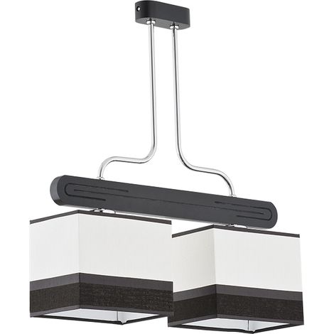 Suspension Alfa NEGRA abat-jour carrés, 2xE27 noir déco (1/4)