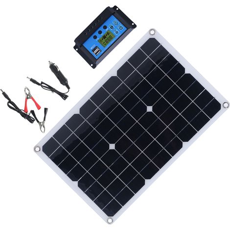 50W monokristallines Solarset, DC18V Solarladegerät, 1600mAh Panel für Auto, Boot, Zuhause + 10A Regler (Batterie nicht enthalten) (1/5)