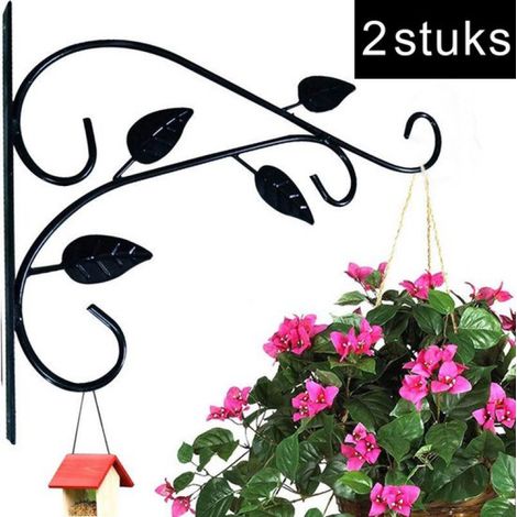 Lot de 2 supports suspendus en métal pour plantes, idéaux pour les espaces verts créatifs : design élégant et durable (21 x 29,5 cm). (1/5)