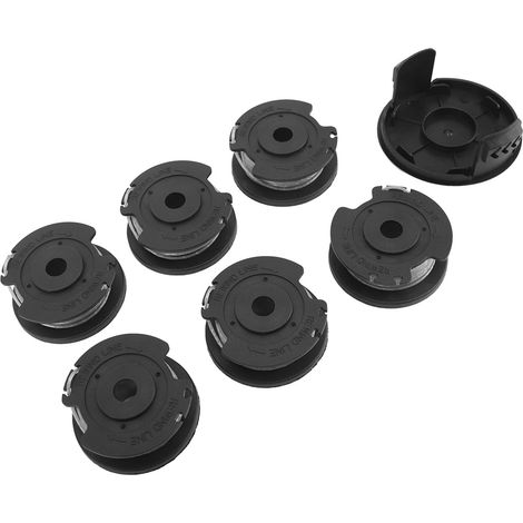 Bobines de fil de nylon pour coupe-bordures - Accessoires de rechange pour coupe-bordures électriques (6 bobines et 1 capuchon inclus) - Compatible avec les coupe-bordures électriques F016800569