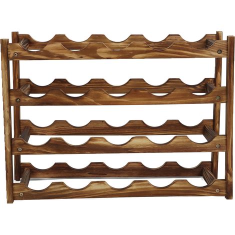 Étagère à vin en pin, rangement pour bouteilles de vin, décoration de table, 4 niveaux, capacité de 20 bouteilles (1/5)