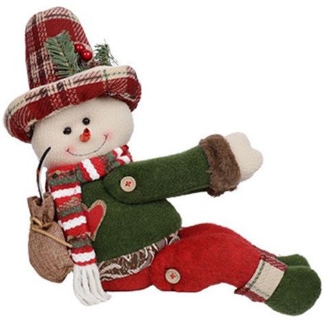 Weihnachtliche Gardinenclips, Vintage-Karogardinendekorationen, Vorhänge mit altem Mann, Schneemann und Rentier, seitliche Gardinenumarmungen