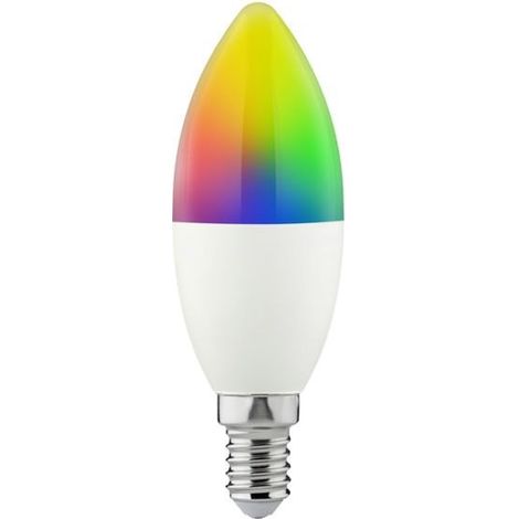 Ampoule LED flamme connectée E14 RGB 470 lm, équiv. 40W, variation blanc & couleur, Wi-Fi Tuya