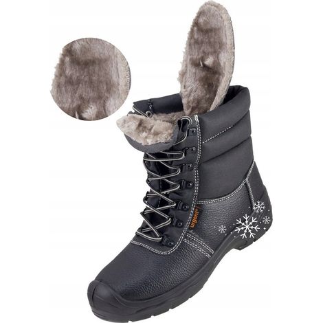 Hohe, gefütterte Leder-Winterstiefel für Herren (ohne Zehenkappe)