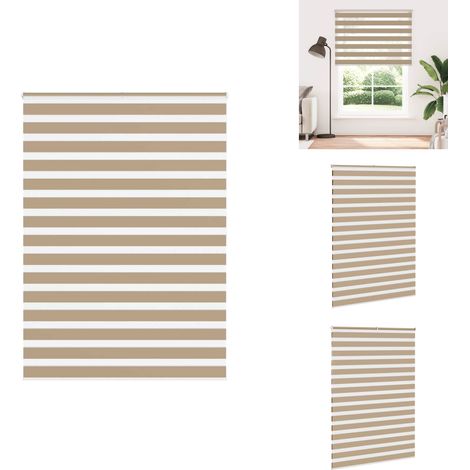 Zebrarollo Sandbraun 165x200 cm Stoffbreite 160,9 cm Polyester - Zebra-Jalousie - Zebra-Jalousien - Zebra-Rollo - Doppelrollo (1/5)