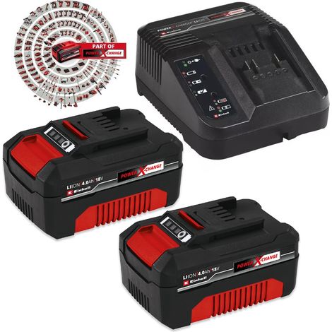 Einhell 18v Power X-Change PXC Starter Kit - 2x 4.0Ah Battery + 3ah Fast Charger (1/5)